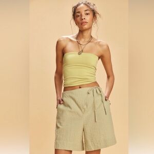 NWOT! Free People Pucker Check Wrap Shorts